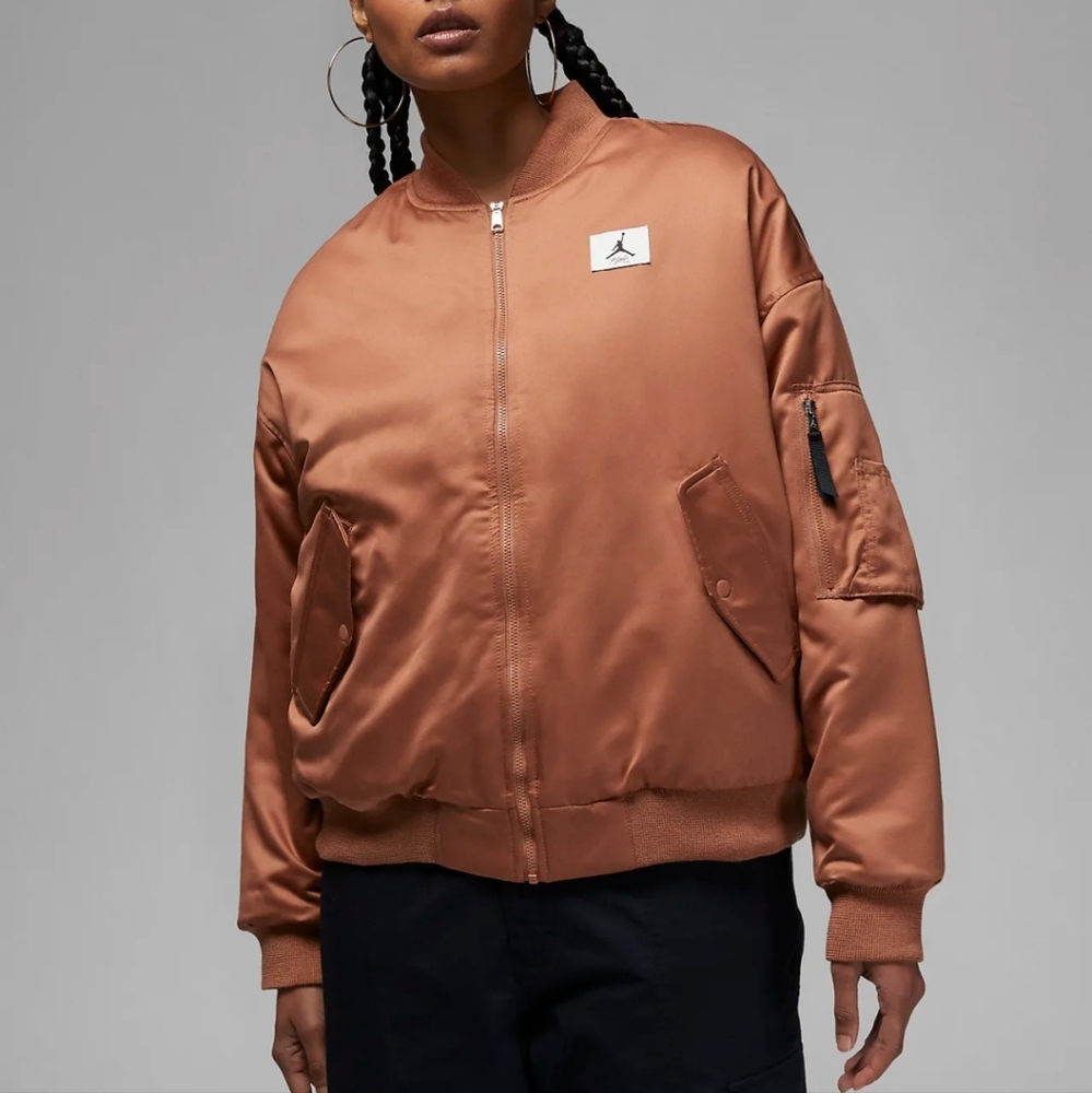 New NIKE $250 AIR JORDAN FLIGHT RENEGADE WOMEN'S SATIN BOMBER JACKET 3X NWT - Picture 1 of 9